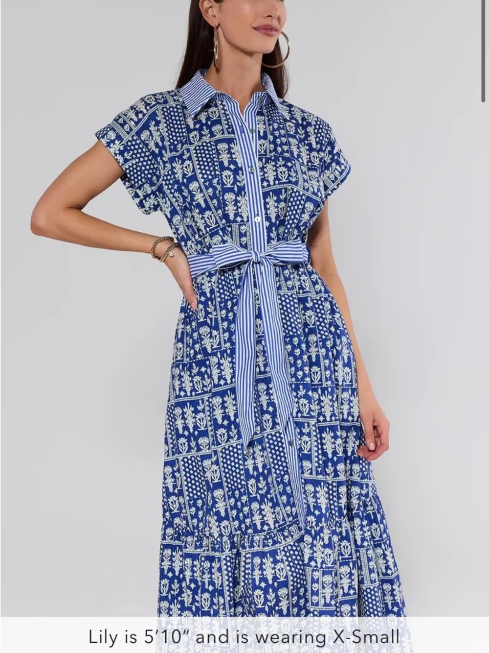 AVARA LILLIANA NAVY PATTERNED DRESS - Picture 2 of 4
